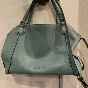 Kate Spade Dusty Teal Leather Shoulder Bag with Silver-Tone Hardware